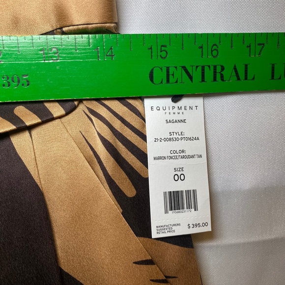 NWT Equipment Saganne Pant Marron Foncee/Taroudant Tan sz 00 - Picture 11 of 14